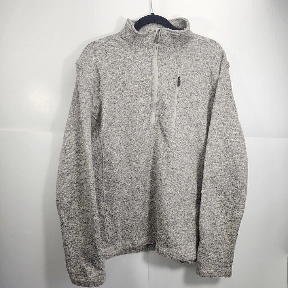 Woolrich Men's Size XL 1/4 Zip Oatmeal Gray Long Sleeve Pullover Sweater